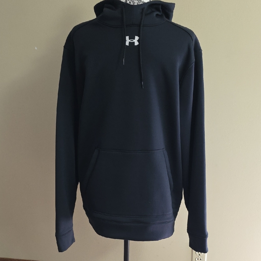 Under Armour Men's Black Hoodie with White Logo